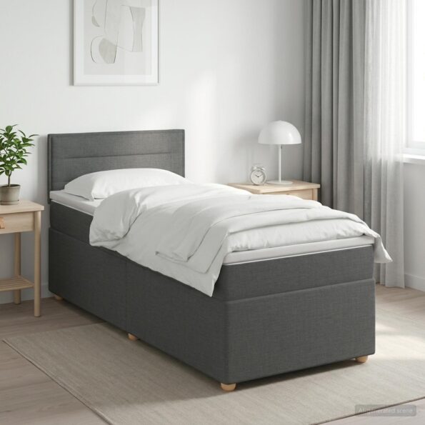 vidaXL Posteľ boxspring s matracom Tmavosivá 90 x 190 cm Látka – Obrázok 11
