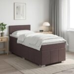 vidaXL Posteľ boxspring s matracom Tmavohnedá 90 x 200 cm Látka