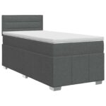 vidaXL Posteľ boxspring s matracom Tmavosivá 100 x 200 cm Látka – Obrázok 2