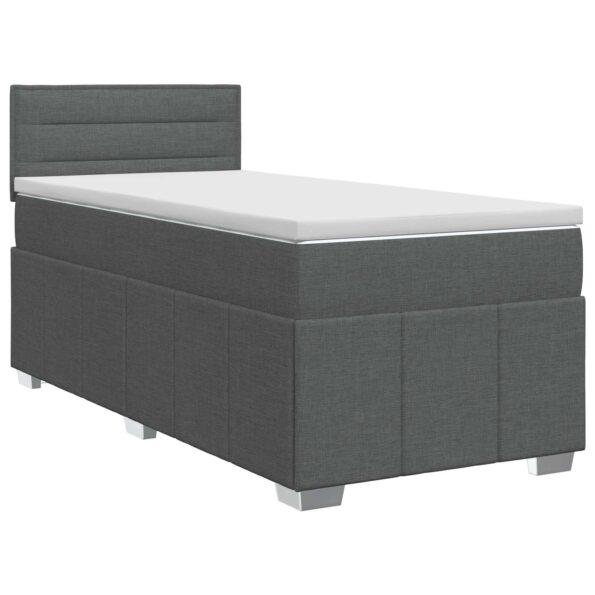 vidaXL Posteľ boxspring s matracom Tmavosivá 100 x 200 cm Látka – Obrázok 2