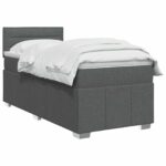 vidaXL Posteľ boxspring s matracom Tmavosivá 100 x 200 cm Látka – Obrázok 3
