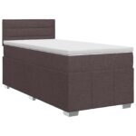 vidaXL Posteľ boxspring s matracom Tmavohnedá 100 x 200 cm Látka – Obrázok 2