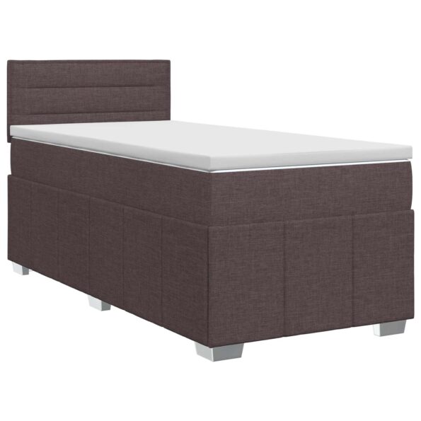 vidaXL Posteľ boxspring s matracom Tmavohnedá 100 x 200 cm Látka – Obrázok 2