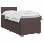 vidaXL Posteľ boxspring s matracom Tmavohnedá 100 x 200 cm Látka – Obrázok 3