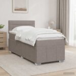 vidaXL Posteľ boxspring s matracom Sivohnedá 100 x 200 cm Látka
