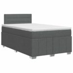 vidaXL Posteľ boxspring s matracom Tmavosivá 120 x 190 cm Látka – Obrázok 2