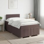 vidaXL Posteľ boxspring s matracom Tmavohnedá 120 x 190 cm Látka