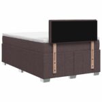 vidaXL Posteľ boxspring s matracom Tmavohnedá 120 x 190 cm Látka – Obrázok 8