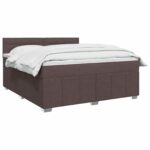 vidaXL Posteľ boxspring s matracom Tmavohnedá 140 x 200 cm Látka – Obrázok 2