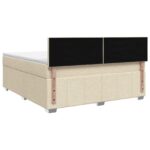vidaXL Posteľ boxspring s matracom Krémová 140 x 200 cm Látka – Obrázok 8