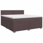 vidaXL Posteľ boxspring s matracom Tmavohnedá 160 x 200 cm Látka – Obrázok 2