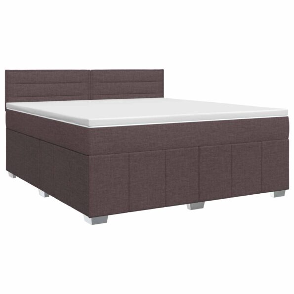 vidaXL Posteľ boxspring s matracom Tmavohnedá 160 x 200 cm Látka – Obrázok 2