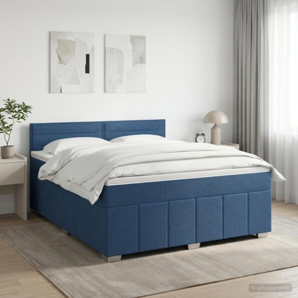 vidaXL Posteľ boxspring s matracom Modrá 160 x 200 cm Látka – Obrázok 11