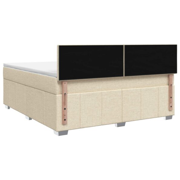 vidaXL Posteľ boxspring s matracom Krémová 160 x 200 cm Látka – Obrázok 8