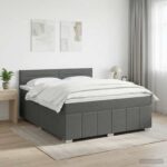 vidaXL Posteľ boxspring s matracom Tmavosivá 180 x 200 cm Látka