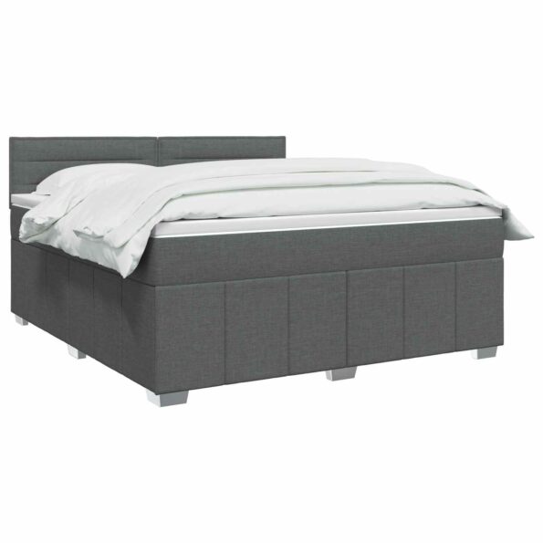 vidaXL Posteľ boxspring s matracom Tmavosivá 180 x 200 cm Látka – Obrázok 2