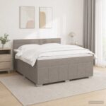 vidaXL Posteľ boxspring s matracom Sivohnedá 180 x 200 cm Látka – Obrázok 11