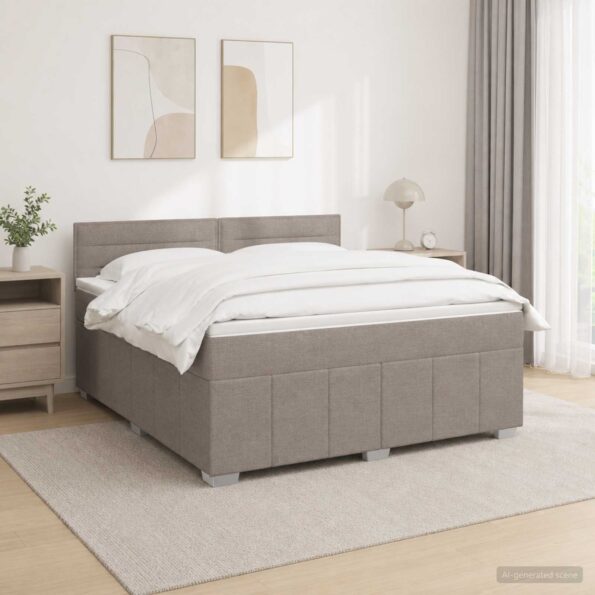 vidaXL Posteľ boxspring s matracom Sivohnedá 180 x 200 cm Látka – Obrázok 11