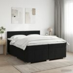 vidaXL Posteľ boxspring s matracom Čierna 200 x 200 cm Látka
