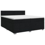 vidaXL Posteľ boxspring s matracom Čierna 200 x 200 cm Látka – Obrázok 2