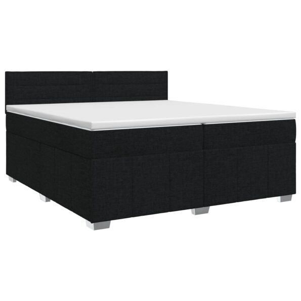 vidaXL Posteľ boxspring s matracom Čierna 200 x 200 cm Látka – Obrázok 2