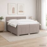 vidaXL Posteľ boxspring s matracom Sivohnedá 200 x 200 cm Látka – Obrázok 11