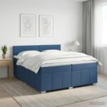 vidaXL Posteľ boxspring s matracom Modrá 200 x 200 cm Látka