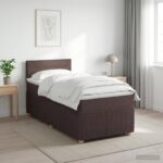 vidaXL Posteľ boxspring s matracom Tmavohnedá 90 x 200 cm Látka – Obrázok 11