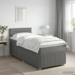 vidaXL Posteľ boxspring s matracom Tmavosivá 100 x 200 cm Látka