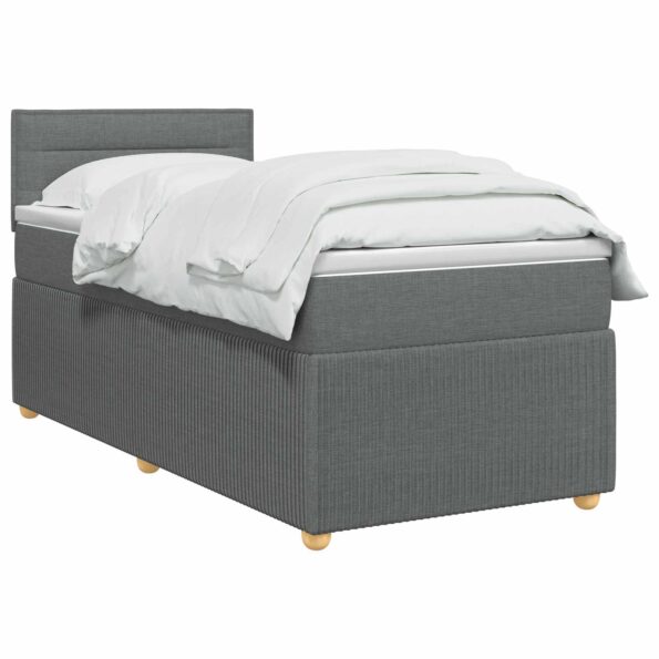 vidaXL Posteľ boxspring s matracom Tmavosivá 100 x 200 cm Látka – Obrázok 3