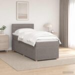 vidaXL Posteľ boxspring s matracom Sivohnedá 100 x 200 cm Látka