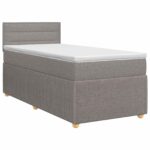 vidaXL Posteľ boxspring s matracom Sivohnedá 100 x 200 cm Látka – Obrázok 2