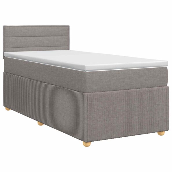 vidaXL Posteľ boxspring s matracom Sivohnedá 100 x 200 cm Látka – Obrázok 2
