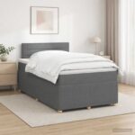 vidaXL Posteľ boxspring s matracom Tmavosivá 120 x 190 cm Látka