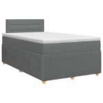 vidaXL Posteľ boxspring s matracom Tmavosivá 120 x 190 cm Látka – Obrázok 2
