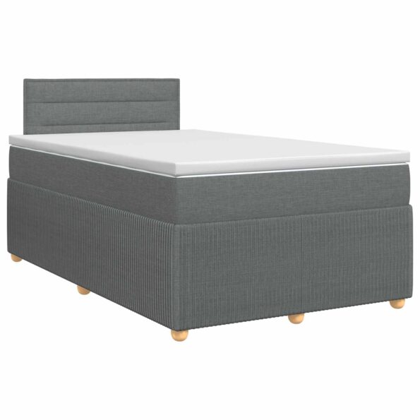vidaXL Posteľ boxspring s matracom Tmavosivá 120 x 190 cm Látka – Obrázok 2