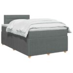 vidaXL Posteľ boxspring s matracom Tmavosivá 120 x 190 cm Látka – Obrázok 3
