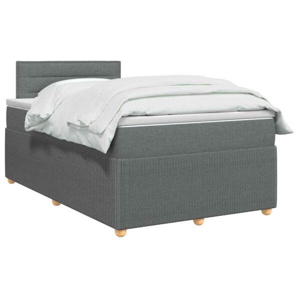 vidaXL Posteľ boxspring s matracom Tmavosivá 120 x 190 cm Látka – Obrázok 3
