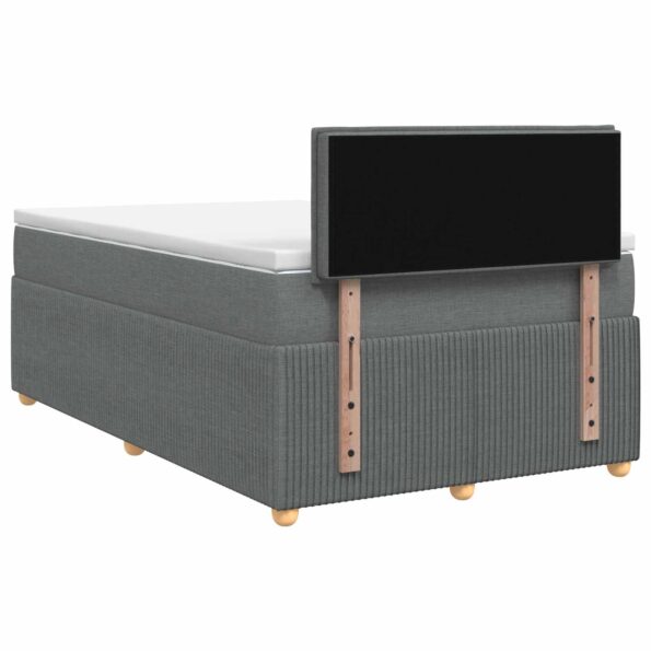 vidaXL Posteľ boxspring s matracom Tmavosivá 120 x 190 cm Látka – Obrázok 8