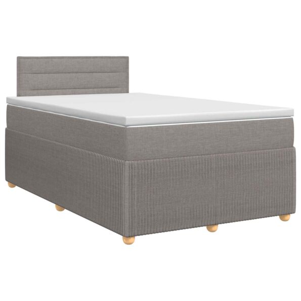 vidaXL Posteľ boxspring s matracom Sivohnedá 120 x 190 cm Látka – Obrázok 2