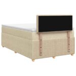 vidaXL Posteľ boxspring s matracom Krémová 120 x 190 cm Látka – Obrázok 7