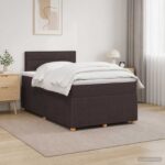 vidaXL Posteľ boxspring s matracom Tmavohnedá 120 x 200 cm Látka