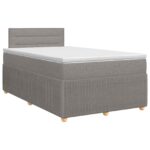 vidaXL Posteľ boxspring s matracom Sivohnedá 120 x 200 cm Látka – Obrázok 2