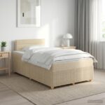 vidaXL Posteľ boxspring s matracom Krémová 120 x 200 cm Látka – Obrázok 11