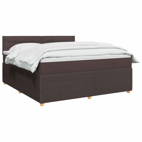 vidaXL Posteľ boxspring s matracom Tmavohnedá 140 x 190 cm Látka – Obrázok 2
