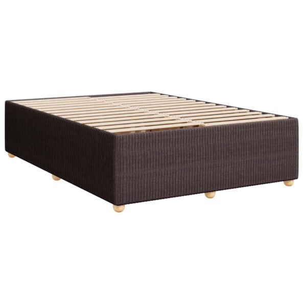 vidaXL Posteľ boxspring s matracom Tmavohnedá 140 x 190 cm Látka – Obrázok 4