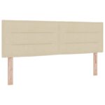 vidaXL Posteľ boxspring s matracom Krémová 160 x 200 cm Látka – Obrázok 3
