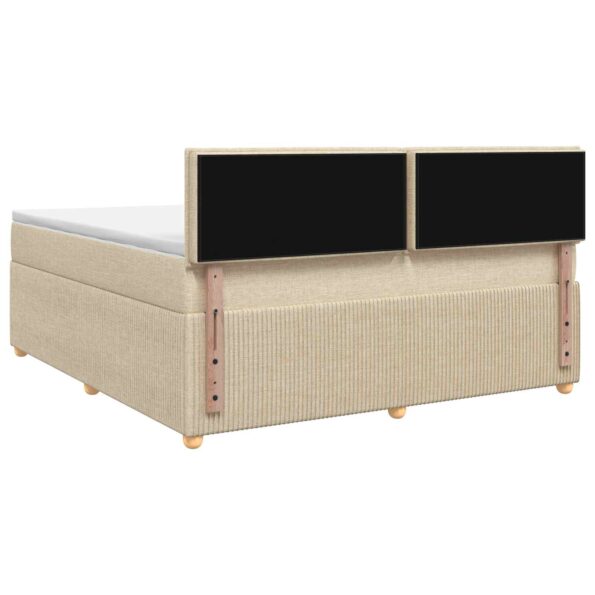 vidaXL Posteľ boxspring s matracom Krémová 160 x 200 cm Látka – Obrázok 7