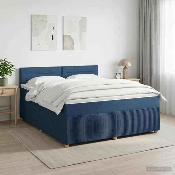 vidaXL Posteľ boxspring s matracom Modrá 160 x 200 cm Látka – Obrázok 11