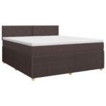 vidaXL Posteľ boxspring s matracom Tmavohnedá 160 x 200 cm Látka – Obrázok 2